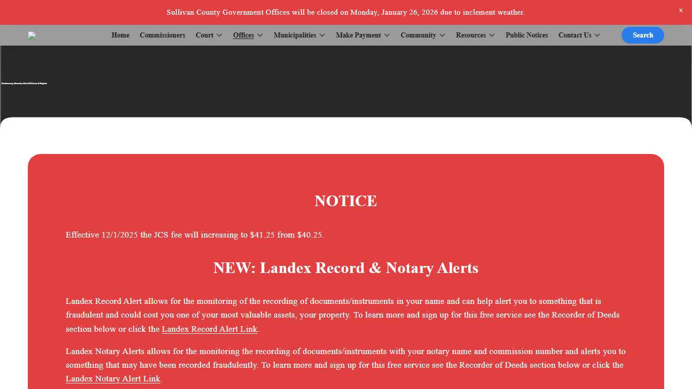 Prothonotary, Recorder of Deeds, Clerk of Courts & Register of Wills — Sullivan County, Pennsylvania